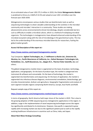Metagenomics Market