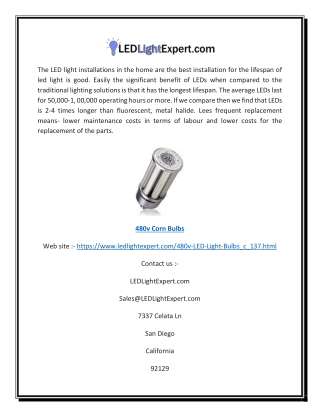 480v Corn Bulbs | Ledlightexpert.com