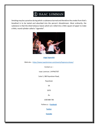Stage hypnotist | Isaaclomman.com