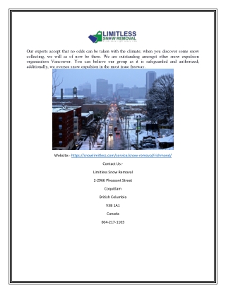 Snow Removal Richmond | Snowlimitless.com