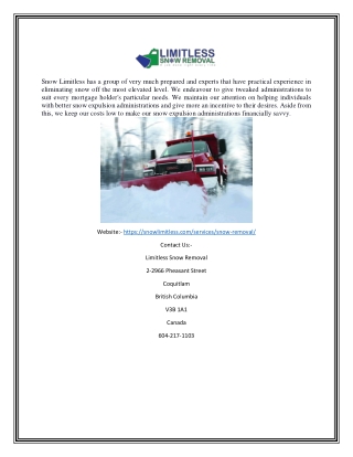 Commercial Snow Removal Companies near Me | Snowlimitless.com