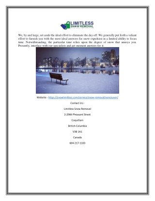 commercial snow removal vancouver | snowlimitless.com