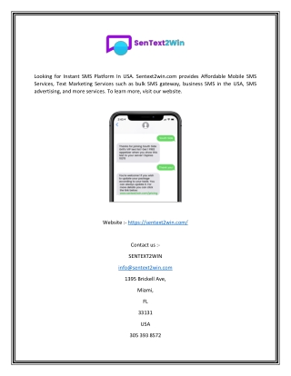 Affordable Mobile Sms Services | Sentext2win.com