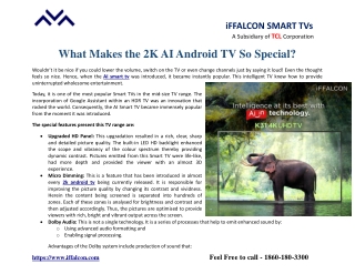 What Makes the 2K AI Android TV So Special?