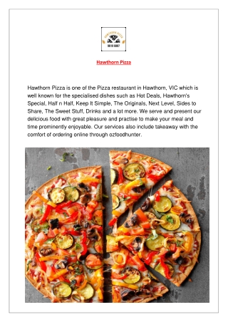 5% Off - Hawthorn Pizza Burwood Rd takeaway menu, VIC