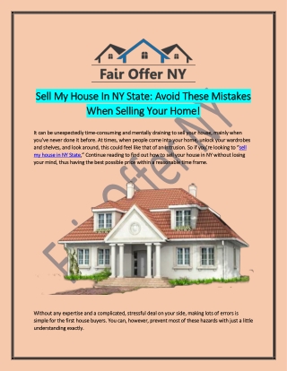 Sell My House In NY State: Avoid These Mistakes When Selling Your Home!