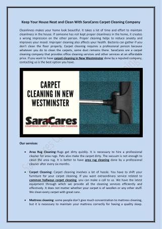 Carpet Cleaning New Westminster