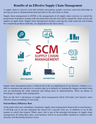 Benefits of an Effective Supply Chain Management