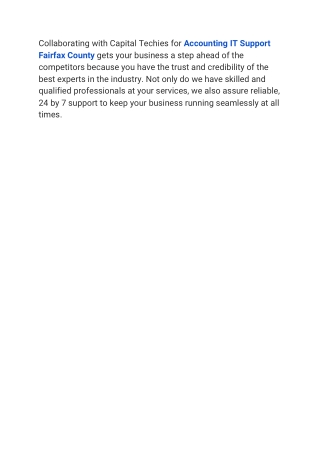 Accounting IT Support Fairfax County