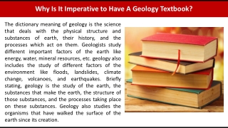 Why Is It Imperative to Have A Geology Textbook?