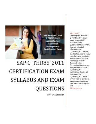 SAP C_THR85_2011 Certification Exam Syllabus and Exam Questions