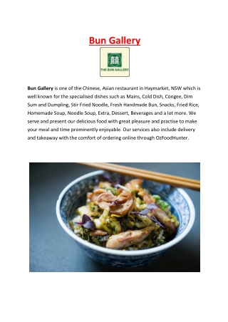 5% Off - Bun Gallery Chinese, Asian Restaurant Haymarket, NSW