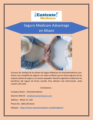 Seguro Medicare Advantage en Miami