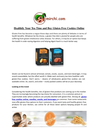 Healthily Your Tea Time and Buy Gluten Free Cookies Online