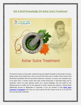 Get A Brief Knowledge On Kshar Sutra Treatment