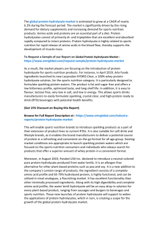 Global Protein Hydrolysate Market  Trends, Size, Competitive Analysis and Forecast - 2020-2026
