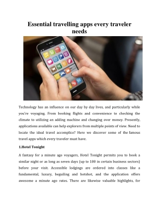 Essential travelling apps every traveler needs