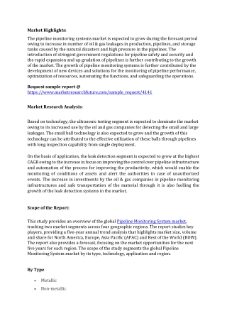 Pipeline Monitoring System Market Opportunities, Comprehensive Analysis, Segmentation, Business Revenue Forecast and Fut
