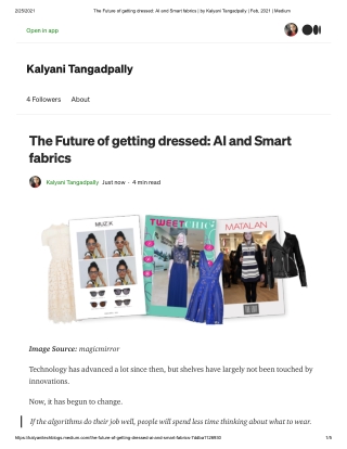 The Future of getting dressed: AI and Smart fabrics