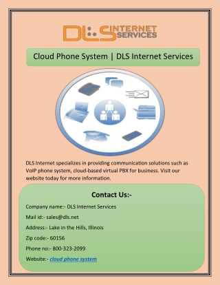 Cloud Phone System | DLS Internet Services