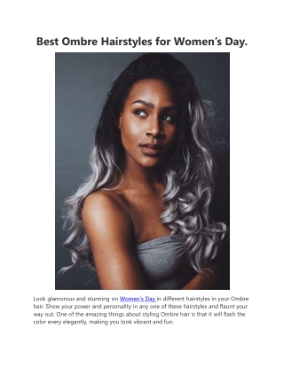 Best Ombre Hairstyles for Women’s Day.