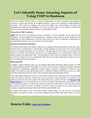 Let’s Identify Some Amazing Aspects of Using VOIP in Business