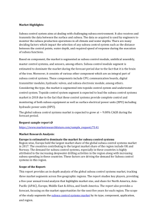 Subsea Control Systems Market  2021:Size, Share, Growth and Forecast to 2023