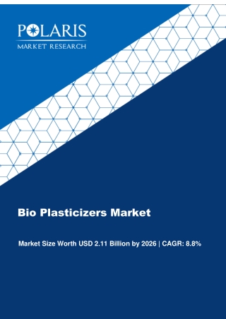 Bio Plasticizers Market Share, Size, Trends & Industry Analysis Report [By Product Type (Epoxidized Soybean Oil (ESBO),