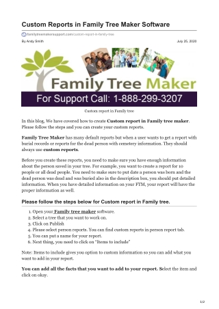 Make Custom Report In Family Tree Maker