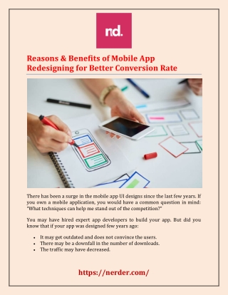 Reasons & Benefits of Mobile App Redesigning for Better Conversion Rate