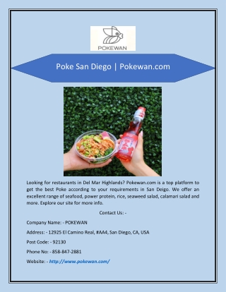 Poke San Diego | Pokewan.com