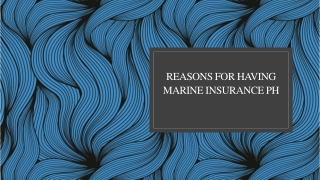 Reasons for Having Marine Insurance PH