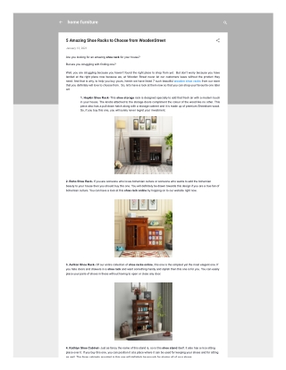 5 Amazing Shoe Racks to Choose from WoodenStreet