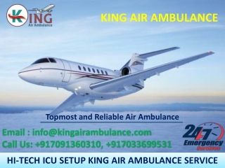 Air Ambulance in Bangalore and Ranchi with Medical Setup by King Ambulance