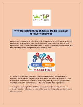 Why Marketing through Social Media is a must for Every Business