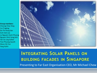 Integrating Solar Panels on building facades in Singapore