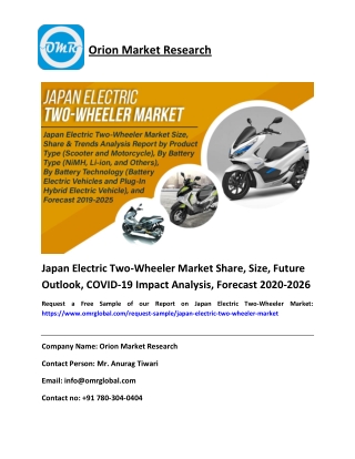 Japan Electric Two-Wheeler Market Size & Growth Analysis Report 2025