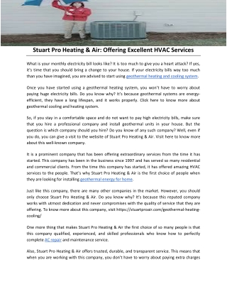 Stuart Pro Heating & Air: Offering Excellent HVAC Services