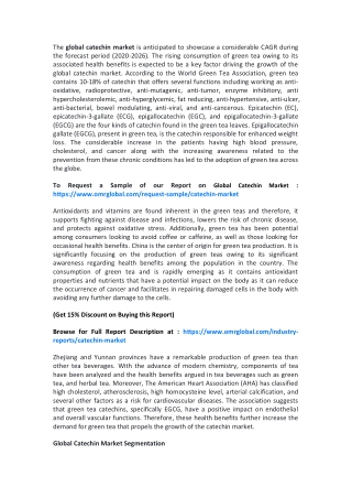 Global Catechin Market  2020, Impressive Industry Growth Report 2026