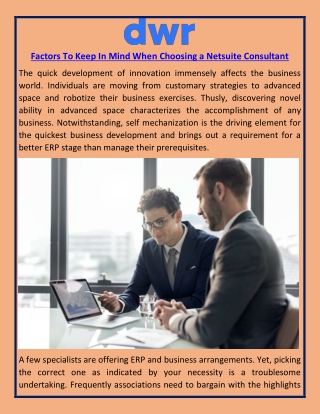Factors To Keep In Mind When Choosing a Netsuite Consultant