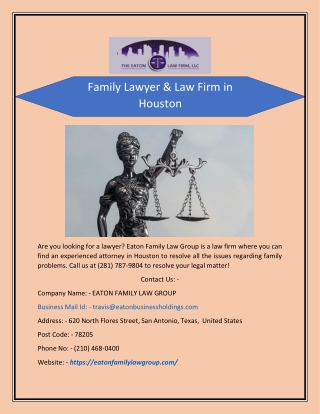 Family Lawyer & Law Firm in Houston