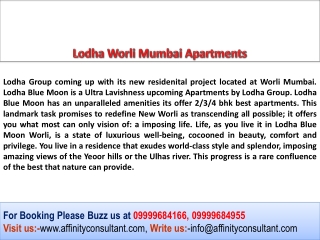 Lodha Worli, Lodha Worli Mumbai, Lodha Worli Apartments