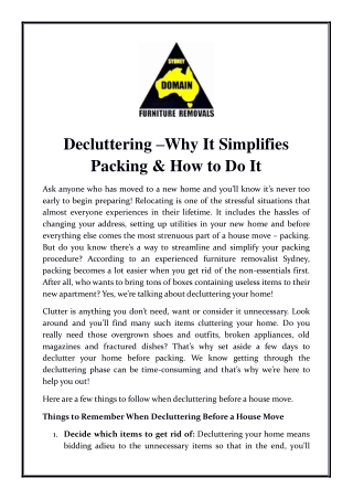 Decluttering – Why It Simplifies Packing & How to Do It