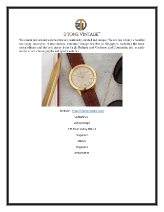 Browse Vintage Watch Shop Singapore