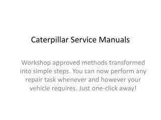 Caterpillar Service Manuals