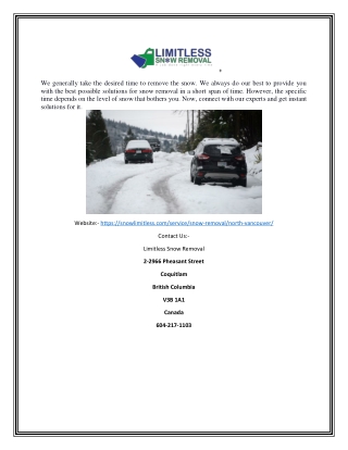 Best Snow Removal Services in North Vancouver