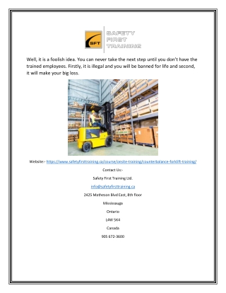 Best Forklift Training Courses in Toronto