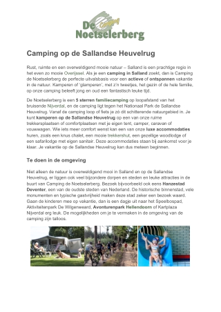 Camping de Noetselerberg - Camping Sallandse Heuvelrug