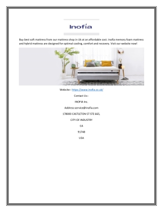 Best Soft Mattress in Uk | Inofia.co.uk