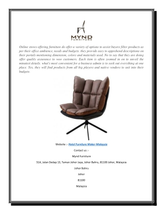 Hotel Furniture Maker Malaysia | Myndfurniture.com